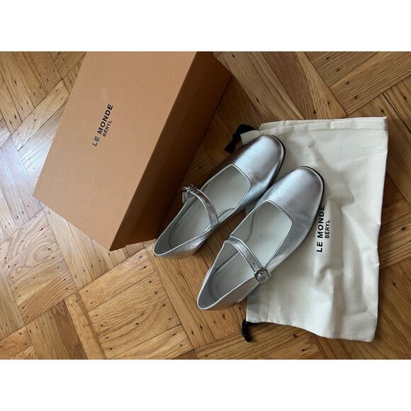 Metallic Leather Mary Jane Flats - Picture 11 of 11